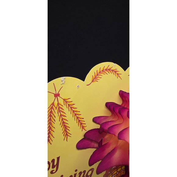 Retro Vintage Happy Thanksgiving Honey Comb Die Cut Scan Party 1988 - Picture 6 of 12